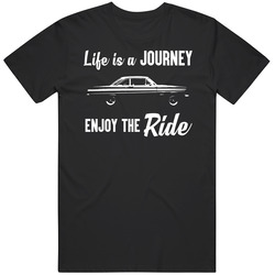 1965 Ford Falcon Sprint Journey Enjoy The Ride Vintage Car Fan Retro Graphic Unisex Cotton Black T Shirt