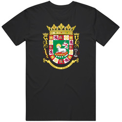 Puerto Rico Coat Of Arms Retro Graphic Unisex Cotton Black T Shirt