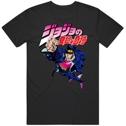 Jojo's Bizarre Adventure Retro Graphic Unisex Cotton Black T Shirt