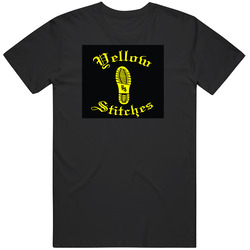Yellow Stitches 2200x3000 Retro Graphic Unisex Cotton Black T Shirt