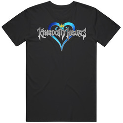 Kingdom Hearts Logo D88ujs Retro Graphic Unisex Cotton Black T Shirt