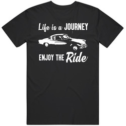 1953 Studebaker Commander 3.8 Life Is A Journey Enjoy The Ride Vintage Car Fan Retro Graphic Unisex Cotton Black T Shirt