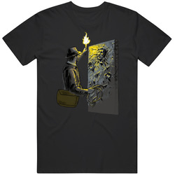 Han Solo Carbonite Indiana Jones Mash-up Retro Graphic Unisex Cotton Black T Shirt