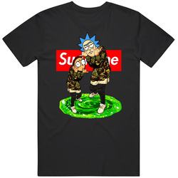 Spr Rick Retro Graphic Unisex Cotton Black T Shirt