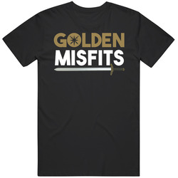 Golden Misfits Vegas Hockey Sports Cool Retro Graphic Unisex Cotton Black T Shirt