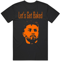 Lets Get Baked Mayfield Cleveland Football First Overall Retro Graphic Unisex Cotton Black T Shirt