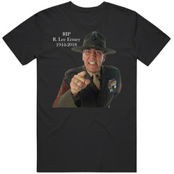 Rip R. Lee Ermey Gunnery Sergeant Hartman The Gunny Tribute Retro Graphic Unisex Cotton Black T Shirt