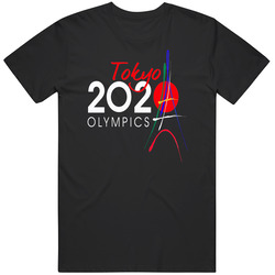 2020 New Tokyo Olympics Logo Summer Games Retro Graphic Unisex Cotton Black T Shirt