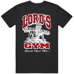 Lords Gym Sin Of The World Trending Workout Black Retro Graphic Unisex Cotton Black T Shirt