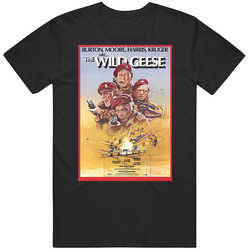 The Wild GeeseÂ cool 70's Vintage Classic Action Movie  Fan Retro Graphic Unisex Cotton Black T Shirt