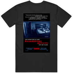 Paranormal Activity Cool Horror Cult Classic Movie  Fan Retro Graphic Unisex Cotton Black T Shirt