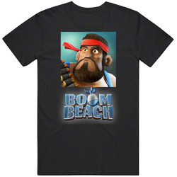 Andoird Top Games Boom Beach Hot Retro Graphic Unisex Cotton Black T Shirt