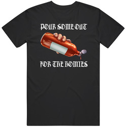 Pour Some Out For The Homies Retro Graphic Unisex Cotton Black T Shirt