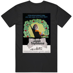 Black Christmas Cool Vintage 70's Movie Retro Graphic Unisex Cotton Black T Shirt