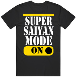 Super Saiyan Mode On Tee Retro Graphic Unisex Cotton Black T Shirt