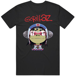 Noddle Gorillaz Character Hot Retro Graphic Unisex Cotton Black T Shirt