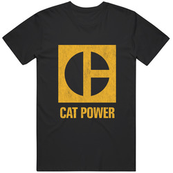 Cat Power, Retro Graphic Unisex Cotton Black T Shirt