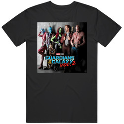 High Quality Image Guardian Of The Galaxy Vol 2 Cool Retro Graphic Unisex Cotton Black T Shirt