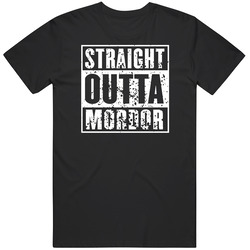 Straight Outta Mordor | T Merch Store Retro Graphic Unisex Cotton Black T Shirt