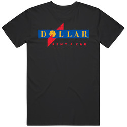Dollar Rent A Car Automobile Car Truck Motorcycle Auto Parts Cool Distressed Style Brand Logo Emblem Retro Graphic Unisex Cotton Black T Shirt
