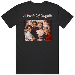 A Flock Of Seagulls Retro Graphic Unisex Cotton Black T Shirt