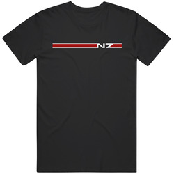 Mass Effect Andromeda N7 Chest Symbol Retro Graphic Unisex Cotton Black T Shirt