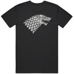 Tc Game Of Thrones - House Of Stark Sigil 010615a Retro Graphic Unisex Cotton Black T Shirt