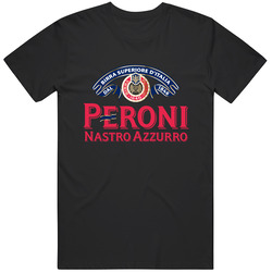 Peroni Retro Graphic Unisex Cotton Black T Shirt