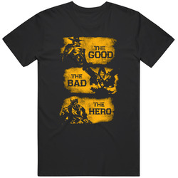 Overwatch T Shirt Mcree Reaper and Soldier 76 The Good Bad and Hero Retro Graphic Unisex Cotton Black T Shirt