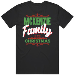 Mckenzie Family Christmas Love Holidays Custom Last Name Gift Retro Graphic Unisex Cotton Black T Shirt