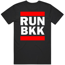 Run Bkk Thailand Bangkok International    Funny Graphic Patriotic Parody Black Retro Graphic Unisex Cotton Black T Shirt
