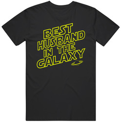 Best Husband In The Galaxy Retro Graphic Unisex Cotton Black T Shirt
