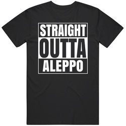 Straight Outta Aleppo Pennsylvania City Parody Retro Graphic Unisex Cotton Black T Shirt
