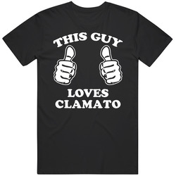 This Guy Loves Clamato Fun Retro Favorite Food Retro Graphic Unisex Cotton Black T Shirt