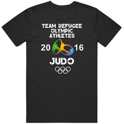 Refugee Olympic Athletes Judo Team Rio 2016 Olympic Games Sport Retro Graphic Unisex Cotton Black T Shirt