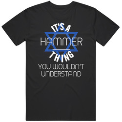 It's A Hammer Thing You Wouldn't Understand Hebrew Jewish Name Retro Graphic Unisex Cotton Black T Shirt