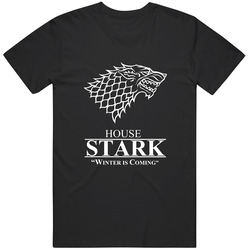 House Stark's Men B Retro Graphic Unisex Cotton Black T Shirt