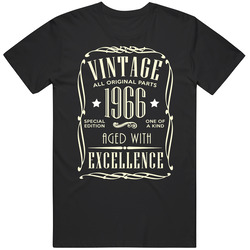 1966 Vintage Birthday  Fixed Retro Graphic Unisex Cotton Black T Shirt