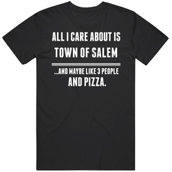Town Of Salem All I Care About Is Video Game Fan Retro Graphic Unisex Cotton Black T Shirt