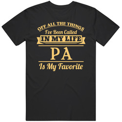 Being Called Pa Asturian Dad Is My Favorite Father's Day Gift Retro Graphic Unisex Cotton Black T Shirt