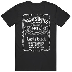 Night's Watch Jhack Retro Graphic Unisex Cotton Black T Shirt