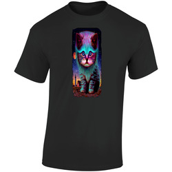 Cisco Ramon The Flash Rainbow Cat Inspired Cool Retro Graphic Unisex Cotton Black T Shirt