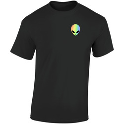 Queer Alien Black Tee Retro Graphic Unisex Cotton Black T Shirt