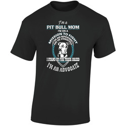 I'm A Pitbull Mom Retro Graphic Unisex Cotton Black T Shirt