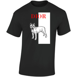 Dior Pitbull Scarface Black Best Friend Dog Lover Retro Graphic Unisex Cotton Black T Shirt