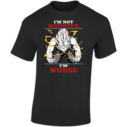 I'm Not Monster Vegeta Black Retro Graphic Unisex Cotton Black T Shirt