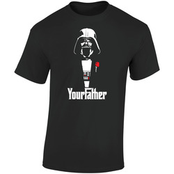 Your Father Funny Darth Vader Dark Side Geek Retro Graphic Unisex Cotton Black T Shirt