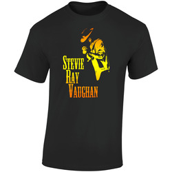 Stevie Ray Vaughan Blues Rock Music Legend Retro Graphic Unisex Cotton Black T Shirt