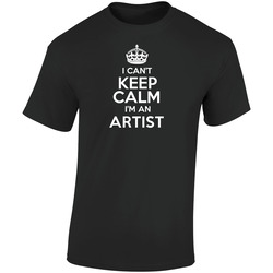 I Cant Keep Calm Im An Artist Occupations Retro Graphic Unisex Cotton Black T Shirt