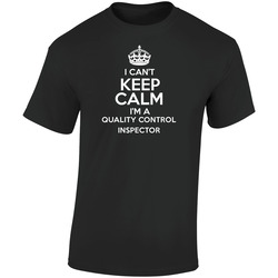 I Cant Keep Calm Im A Quality Control Inspector Occupations Retro Graphic Unisex Cotton Black T Shirt
